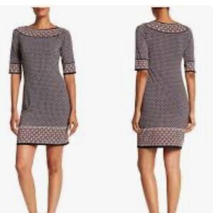 Max Studio Red and White Sheath Dress with Bateau Neckline new with tags- small